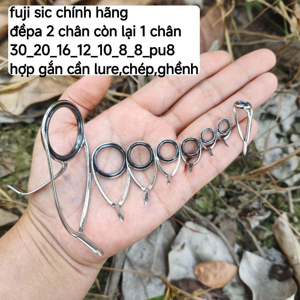1 bộ khoen fuji sic đềpa 2 chân còn lại 1 chân hợp gắn cần câu lure,chép,ghềnh...