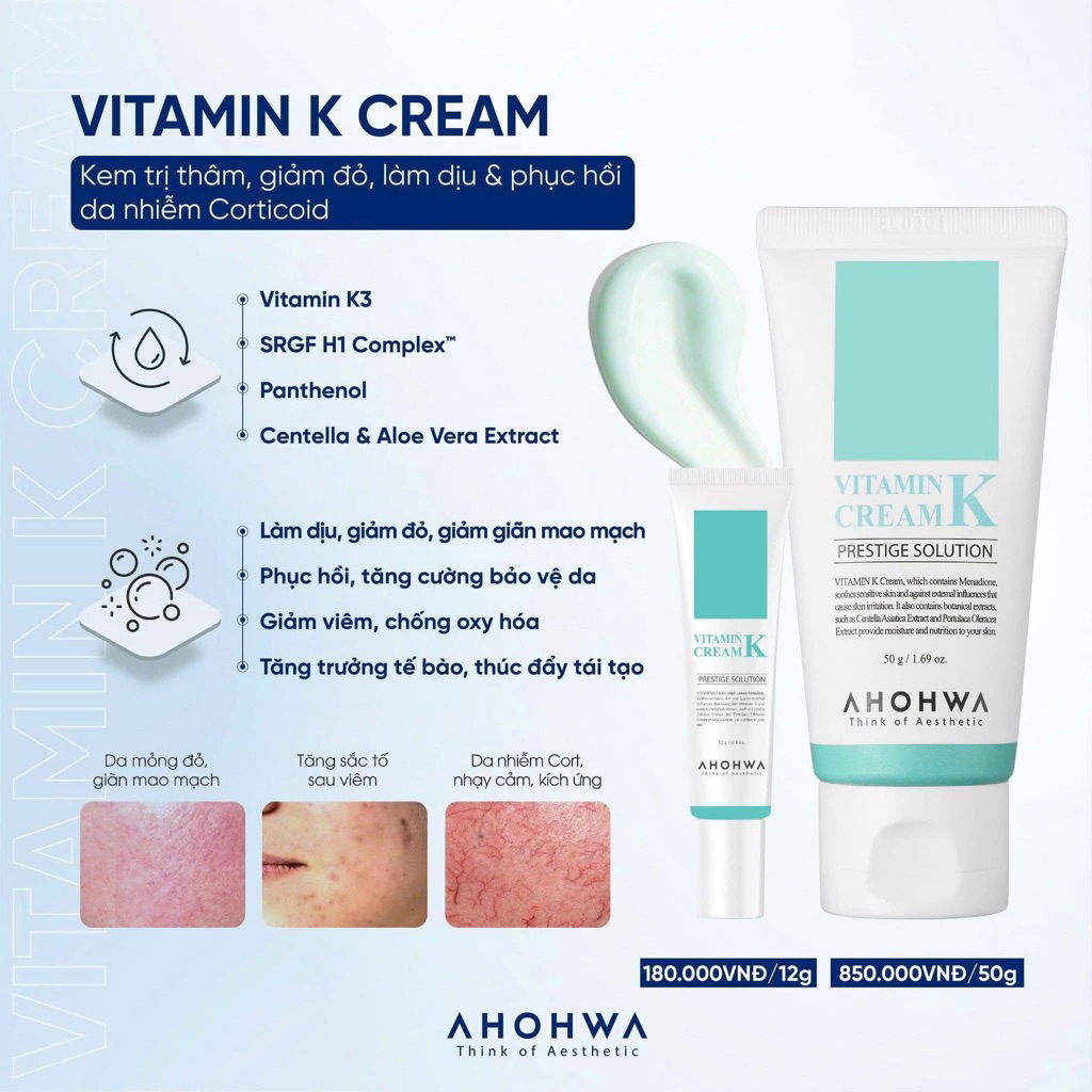 Kem dưỡng Ahohwa Vitamin K Cream 50g