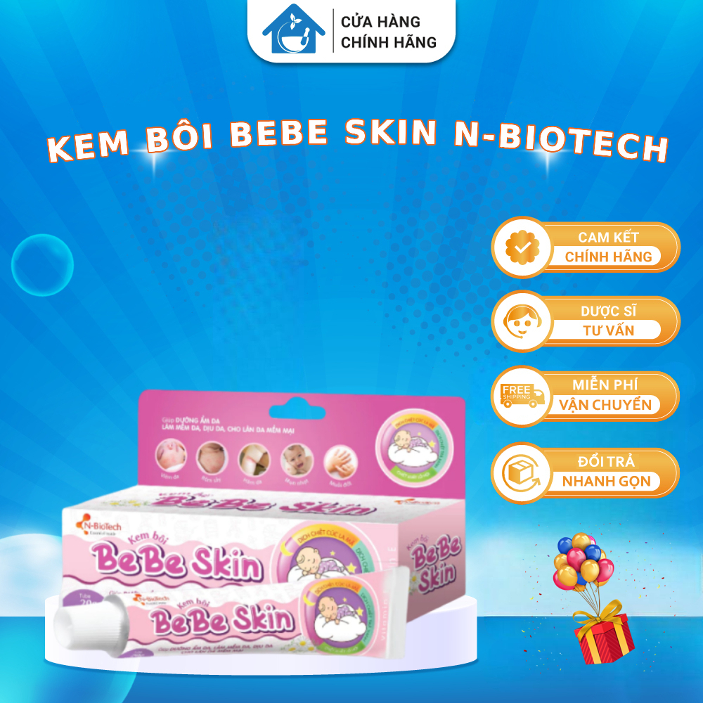 N-Biotech Kem Bôi Da Bé Làm Dịu Da Giảm Thâm Do Viêm Da, Rôm Sảy, Mụn Nhọt, Muỗi Đốt Bebe Skin (20g)
