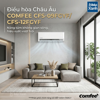 [CHÍNH HÃNG] Máy Lạnh COMFEE 1 HP CFS-09FGYF - 9,000 Btu/h - Diện tích phù hợp 12~18 m² - Châu Âu Fix Speed