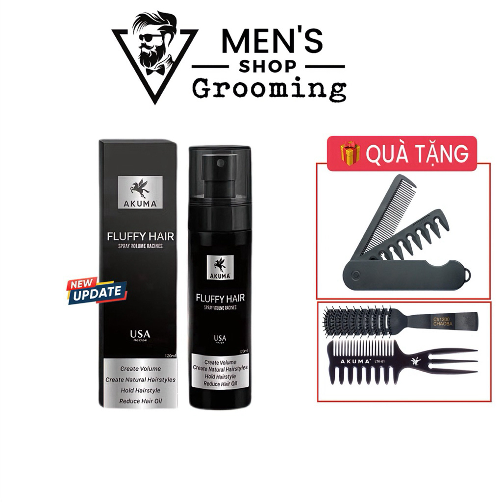 Xịt bồng bềnh Akuma Fluffy Hair 120ml chính hãng giúp tạo phồng tóc nhanh chóng