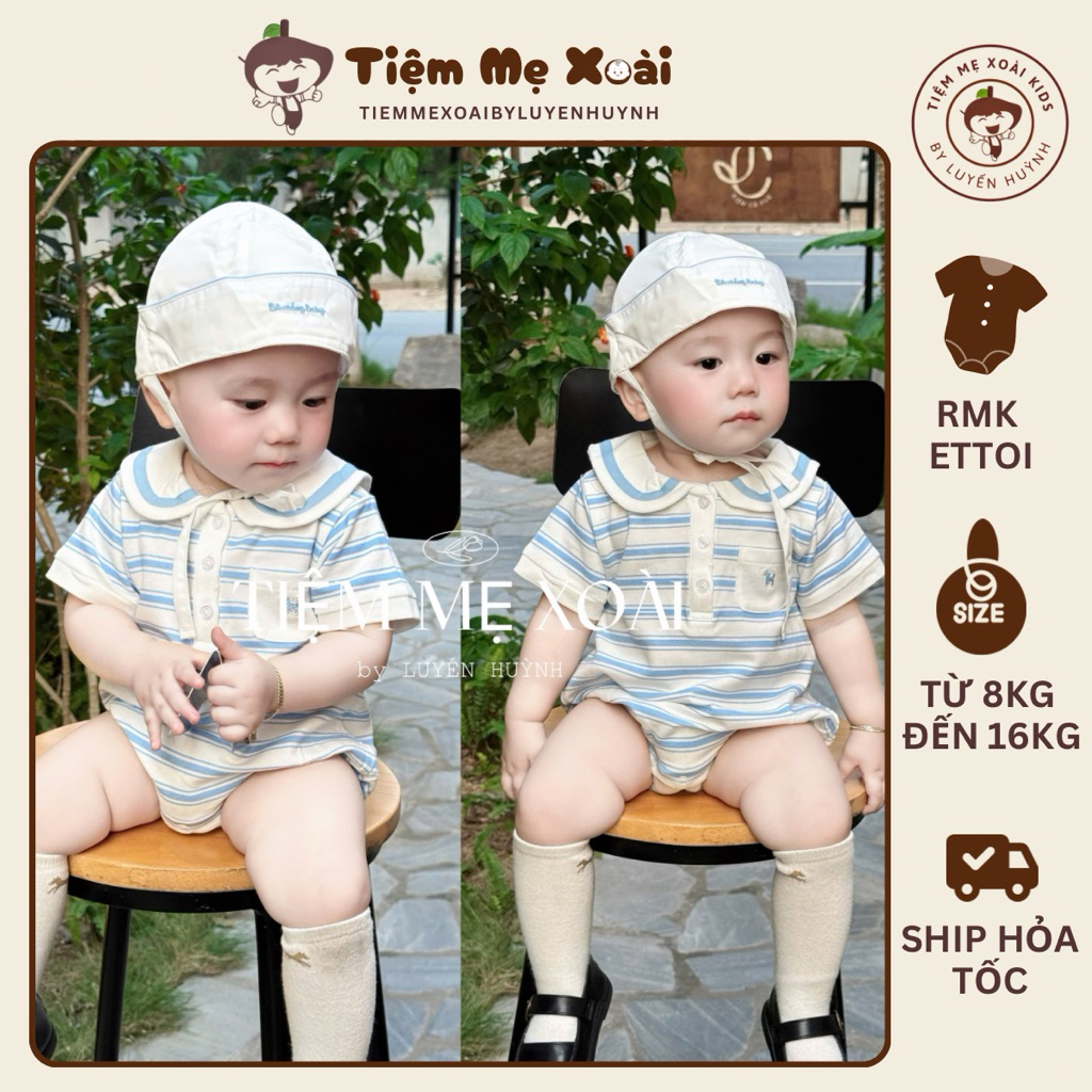 ( TẶNG MŨ )Suit rmk ettoi  thuỷ thủ kèm mũ cho bé trai