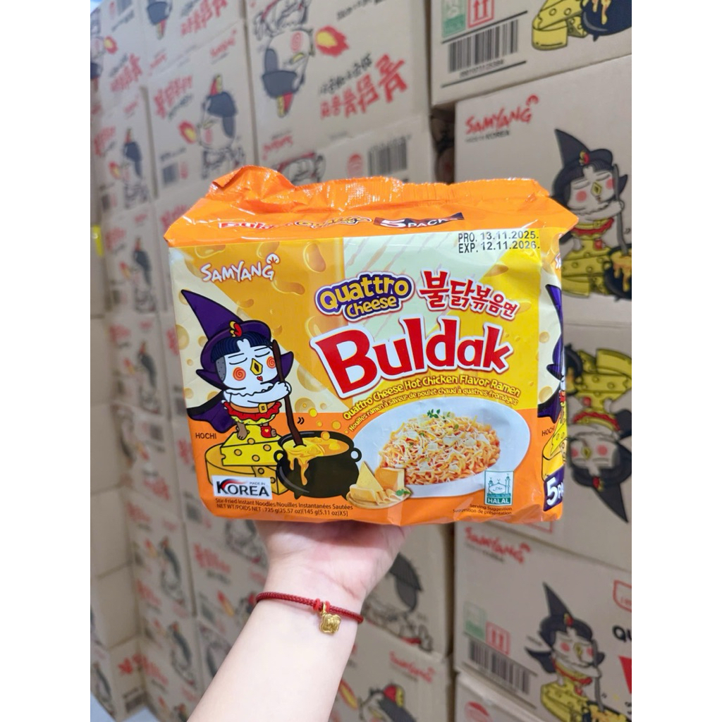 DATE MỚI - Lốc 5 gói - MÌ SAMYANG QUATTRO/ MÌ SAMYANG 4 VỊ PHOMAI/ SAMYANG QUATRRO CHEESS