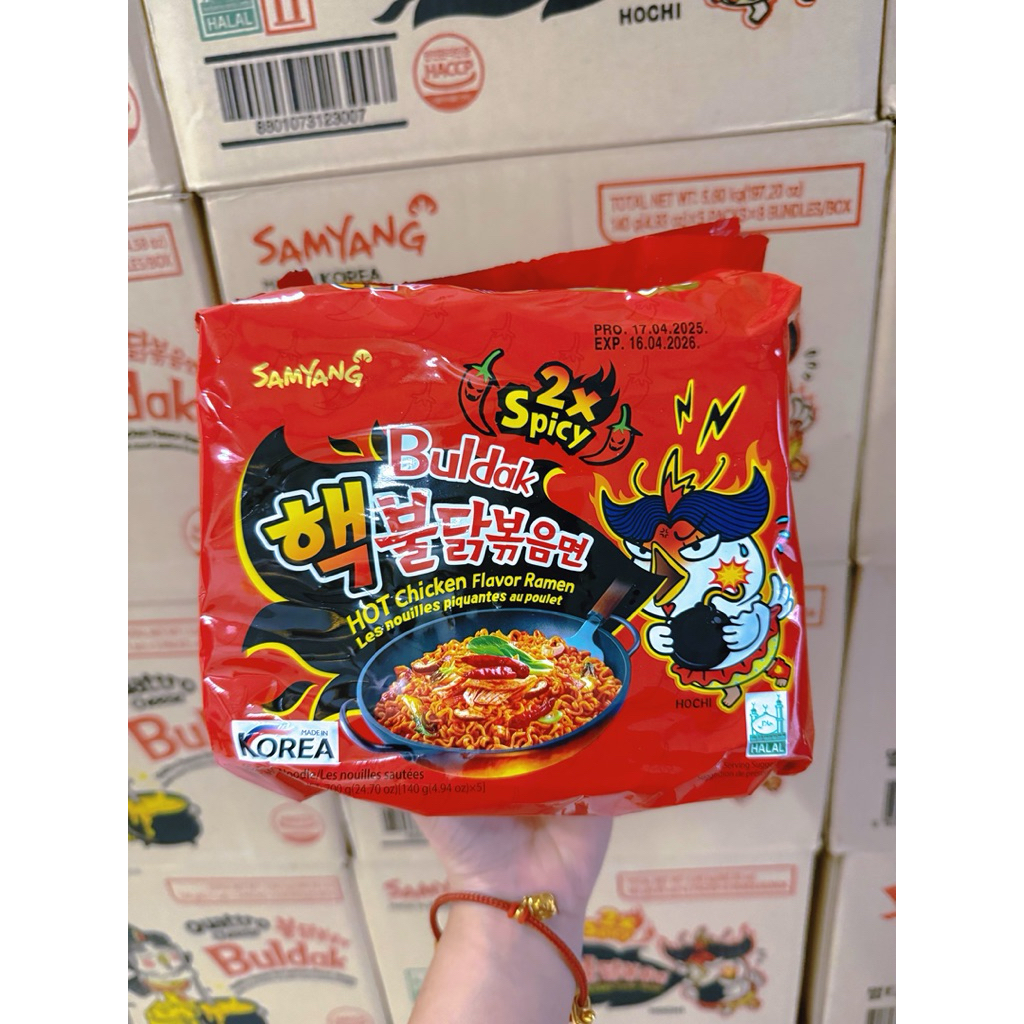 DATE MỚI - Lốc 5 gói -Mì cay Samyang x2/ Mì gà cay Samyang x2/ Mì 2x cay Samyang