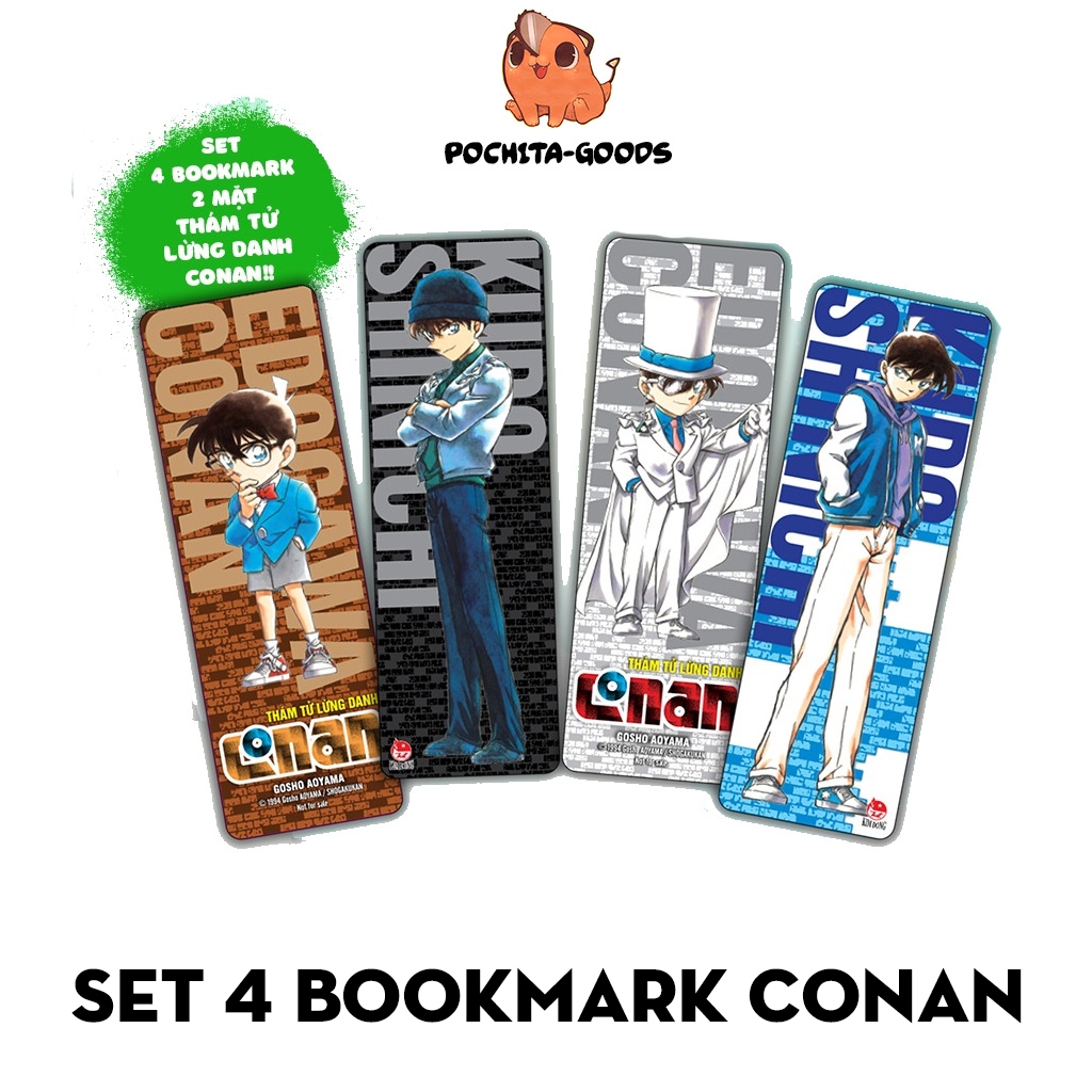 Set 4 Bookmark - Conan Festival - Phụ Kiện Nxb Đẹp Các Loại Goods