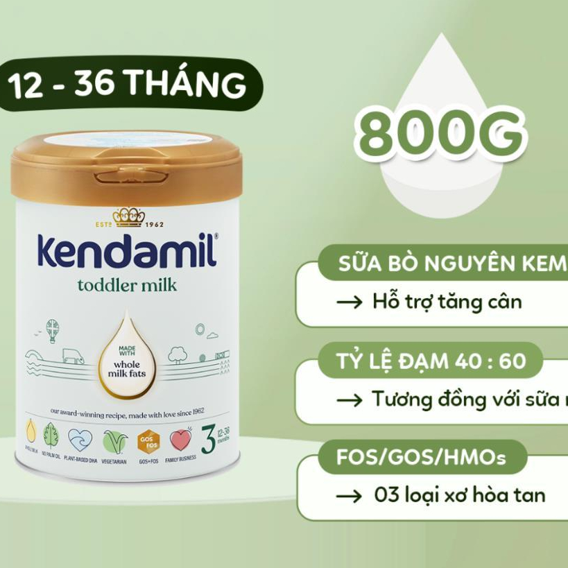 Sữa Công Thức Nguyên Kem Kendamil Classic Số 1-2-3 (800G)