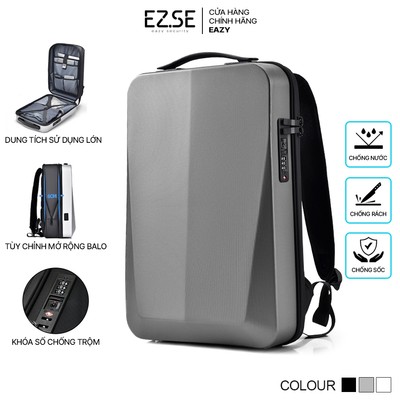 Balo đựng laptop chống sốc chống nước cao cấp EAZY BLA05 có khóa số chống trộm , Balo laptop 15.6 inch 17 inch