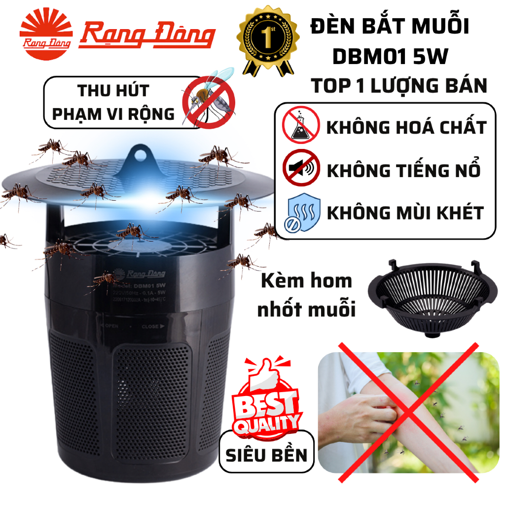 Đèn bắt muỗi, đuổi muỗi DBM01 5W Rạng Đông
