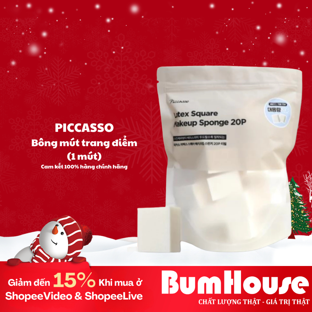 Mút trang điểm Latex Square PICCASSO – Picasso Latex Square Sponge 6P (1 cái)