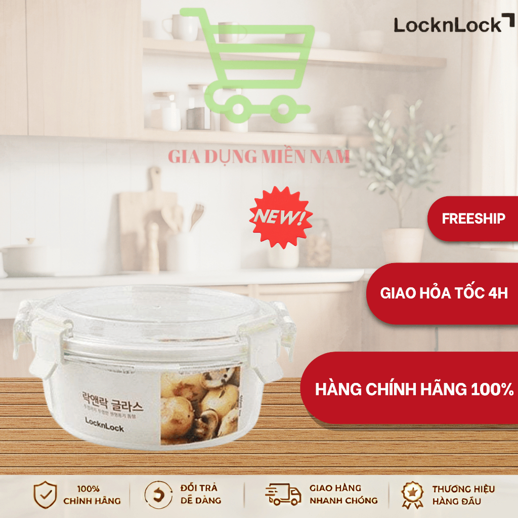 LLG896 – Hộp Thủy Tinh 950ml Nắp Tritan LocknLock – Màu Trắng – Hộp Đựng Thực Phẩm Thủy Tinh