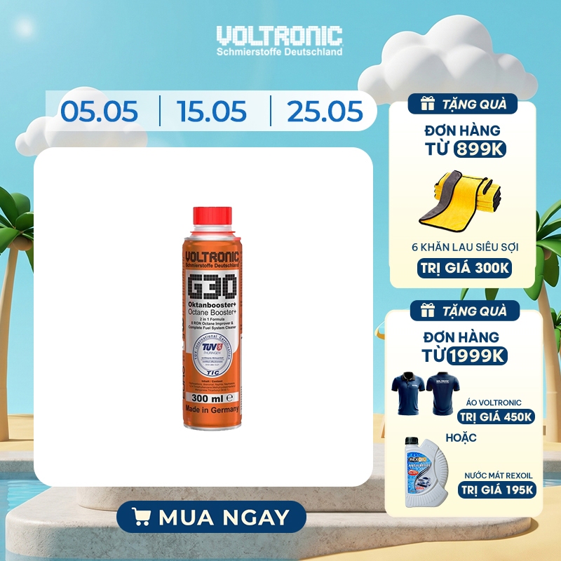 Phụ gia vệ sinh hệ thống xăng và tăng octane nhập khẩu đức VOLTRONIC g30 octane booster+