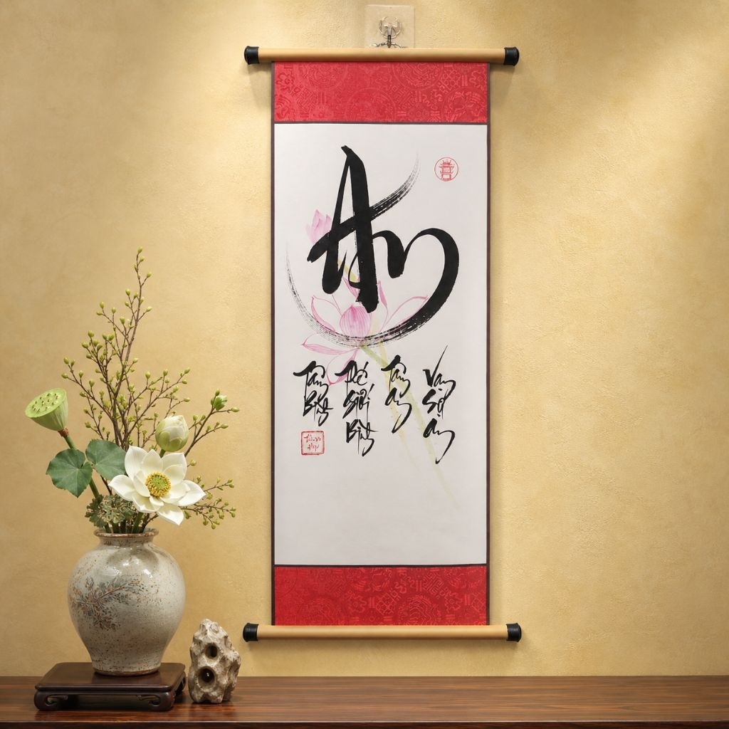 Tranh thư pháp chữ An (Ngang 25cm)