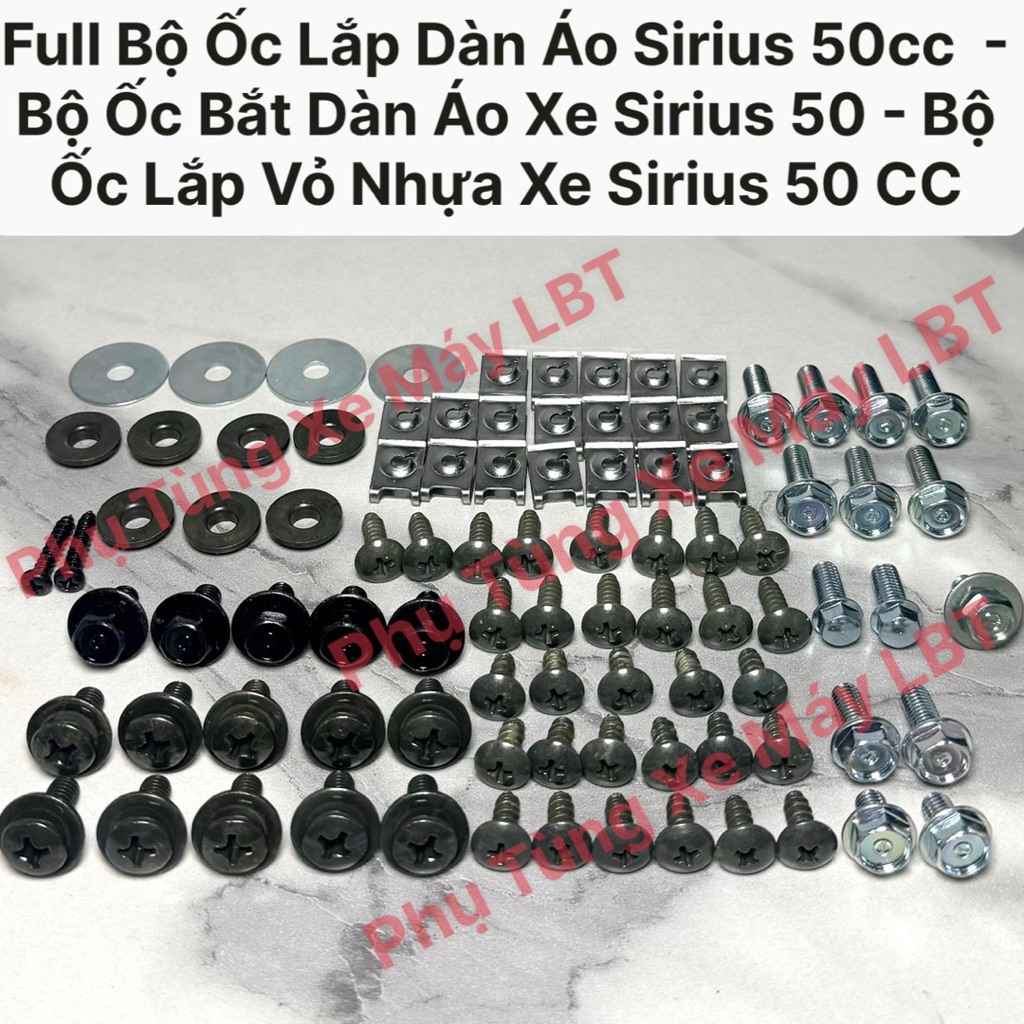 Full Bộ Ốc Lắp Dàn Áo Sirius 50cc  - Bộ Ốc Bắt Dàn Áo Xe Sirius 50 - Bộ Ốc Lắp Vỏ Nhựa Xe Sirius 50 