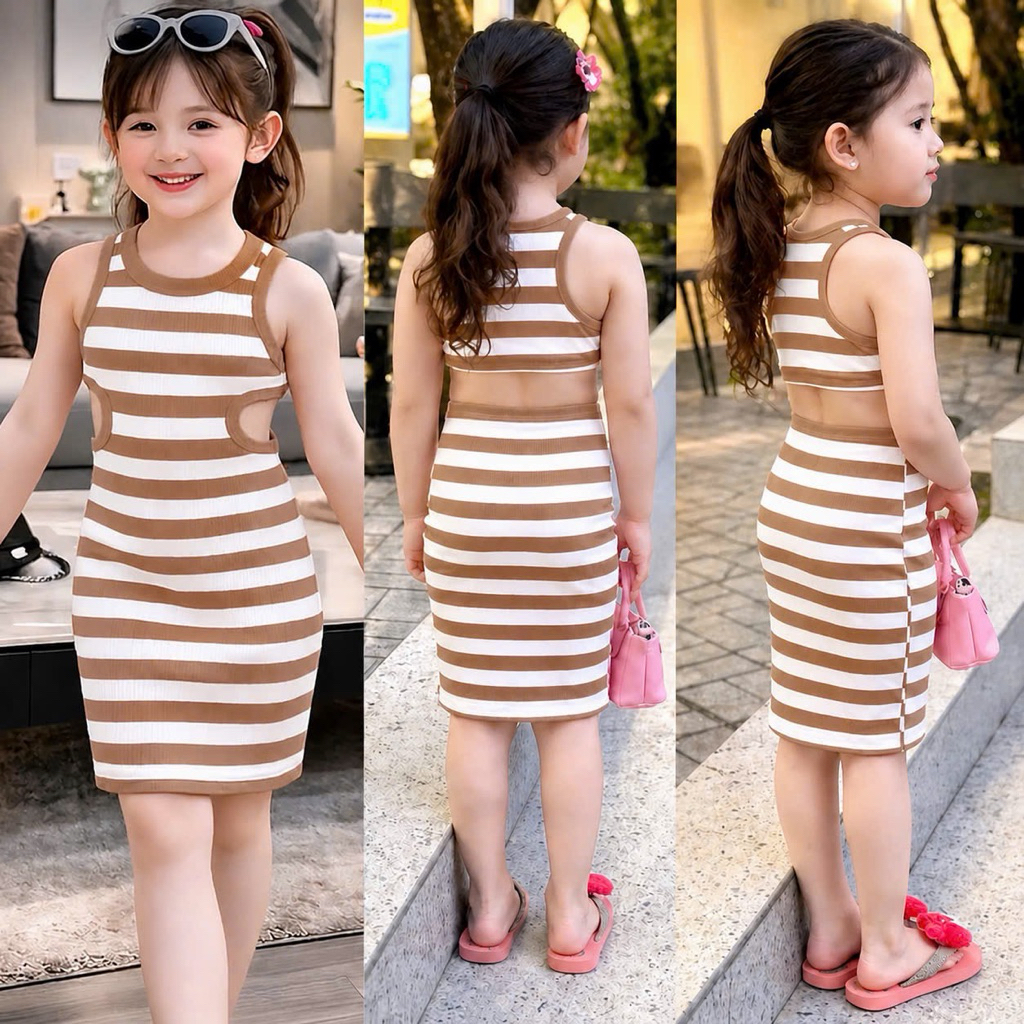 Đầm Body Khoét Eo Sau Dành Cho Bé