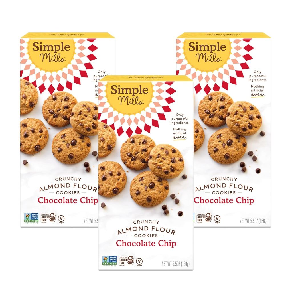 Bánh quy sô cô la chip bột hạnh nhân Simple Mills Almond Flour Chocolate Chip Cookies, Gluten Free a