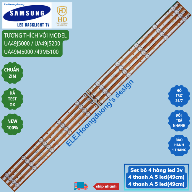 LED Samsung 49J5000 49J5200 49M5000 49M5100 – Bộ Thanh LED 49 Inch Thay LED Tivi Samsung Bị Tối Màn-