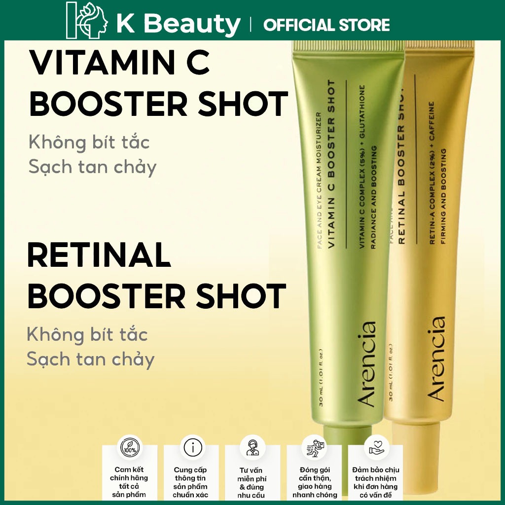 Arencia Vitamin C/Retinal Eye/Face Moisturize Serum Giảm Thâm Mờ Nám Se Khít Lỗ Chân Lông Hàn Quốc m