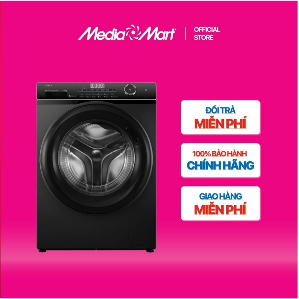 [SieuthiMediaMart] Máy giặt lồng ngang AQUA 10 Kg AW10-BP4959U1K(B) BH chính hãng-Ship0đ