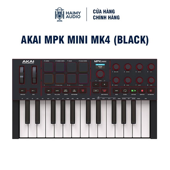 Akai MPK Mini MK4 Black – Bàn Phím MIDI Mini Làm Nhạc Chuyên Nghiệp
