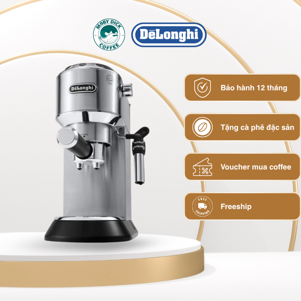 Máy pha cà phê gia đình - Máy pha cafe espresso Delonghi EC785 - 15 bar - 1300W - BH 12 tháng, hàng 
