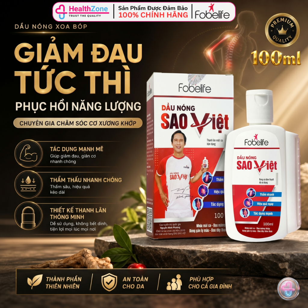Dầu Nóng Sao Việt Fobelife Xoa Bóp Ngoài Da - 100ml