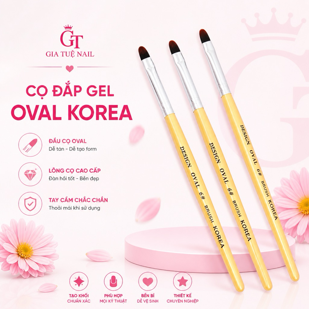 CỌ ĐẮP GEL TRÒN DESIGN OVAL BRUSH SỐ 6