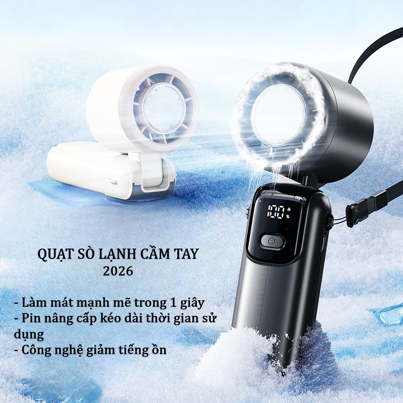 Quạt tích điện mini Sò LẠNH phiên bản 2026