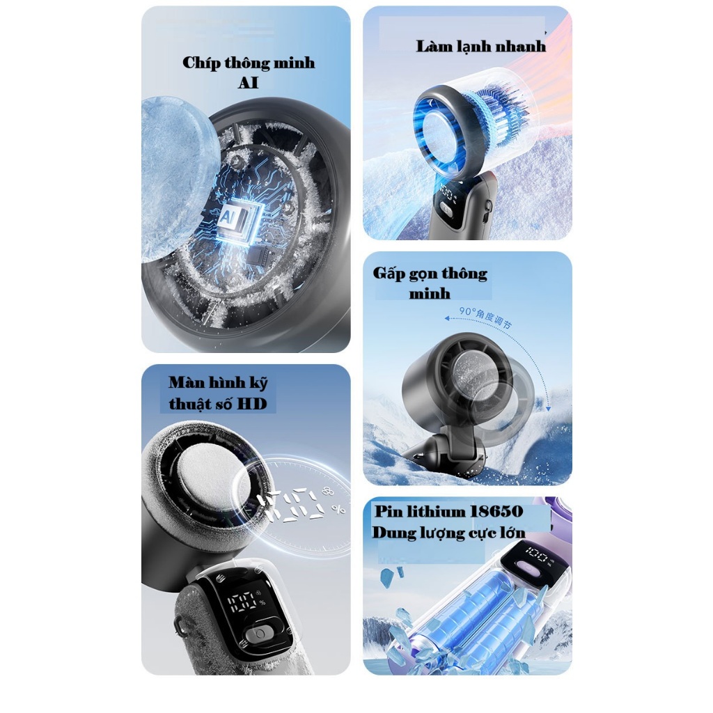 Quạt tích điện mini Sò LẠNH phiên bản 2026 | BigBuy360 - bigbuy360.vn