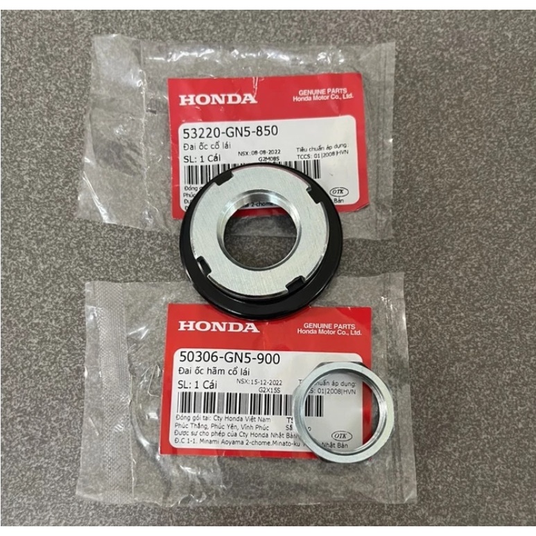 53220GN5850, 50306GN5900 ( 2 con) Bộ ĐAI ỐC HÃM CỔ LÁI cho tất cả các dòng xe Honda 53220-GN5-850, 5