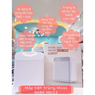 (CHÍNH HÃNG) Máy tiệt trùng sấy khô UVC – ION Moaz BéBé MB – 123 MB123 - bảo hành vàng 12 tháng 1 đổi 1