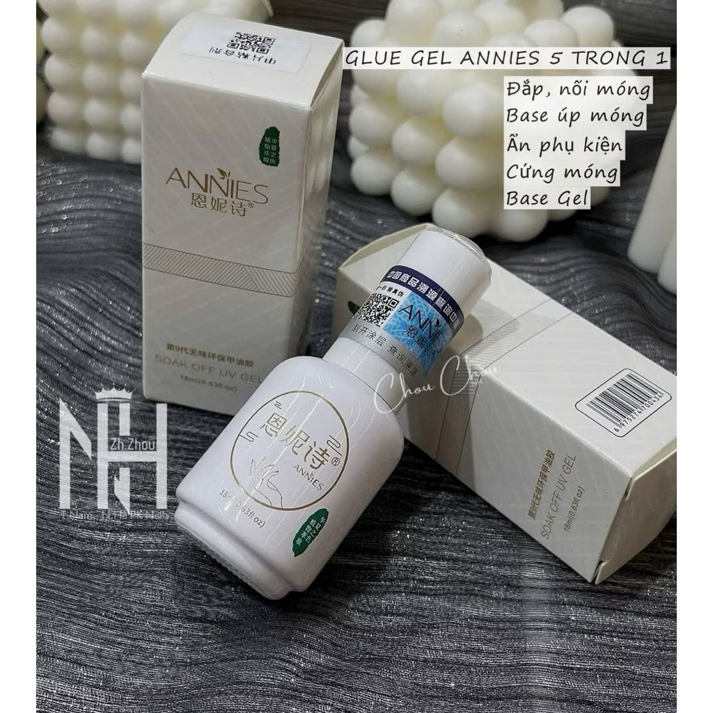 Glue gel ANNIES 18 ml úp móng xgel, cứng móng, ẩn nhũ liên kết cao dành cho thợ nail chuyên nghiệp