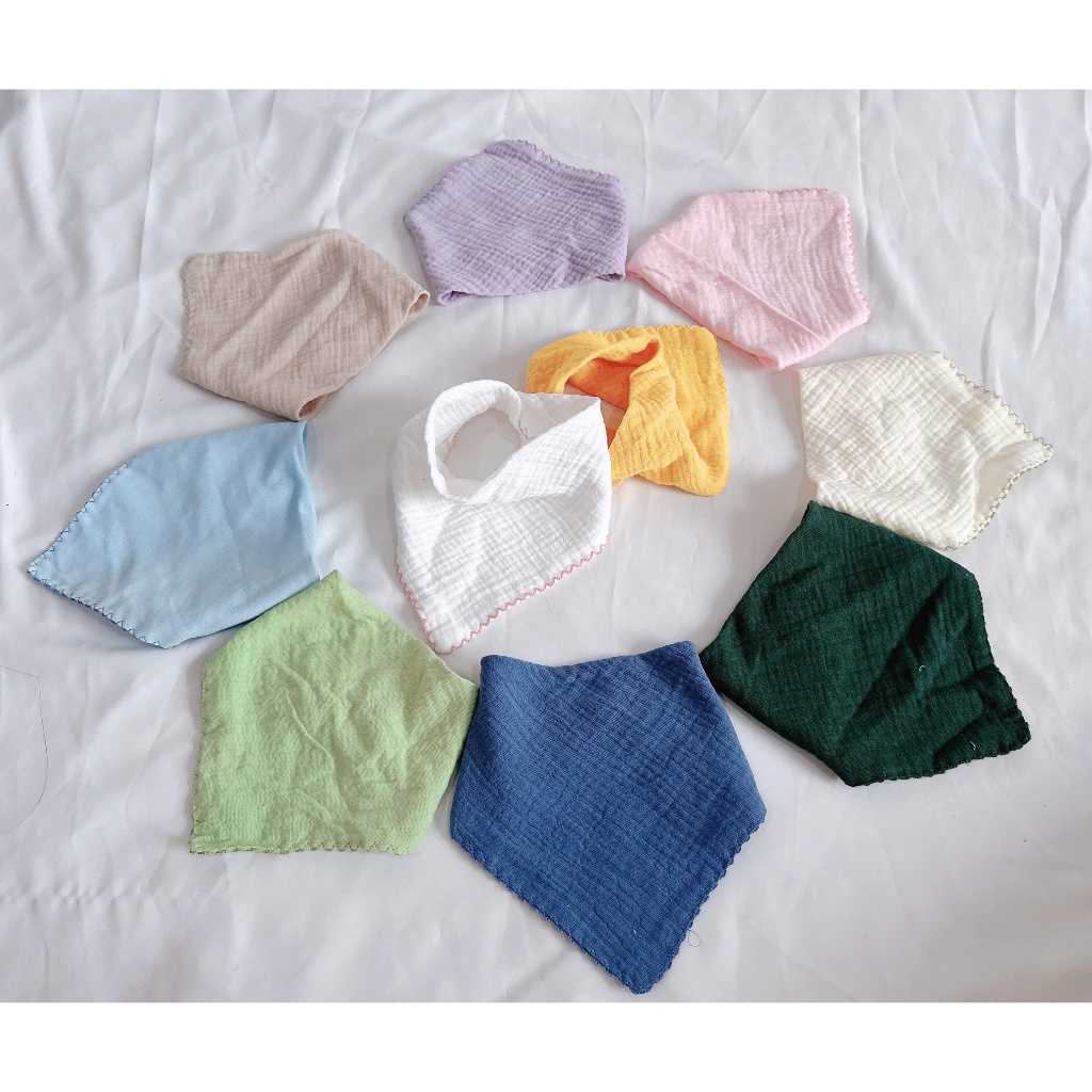 Yếm trơn tam giác 4 lớp shop én muslin