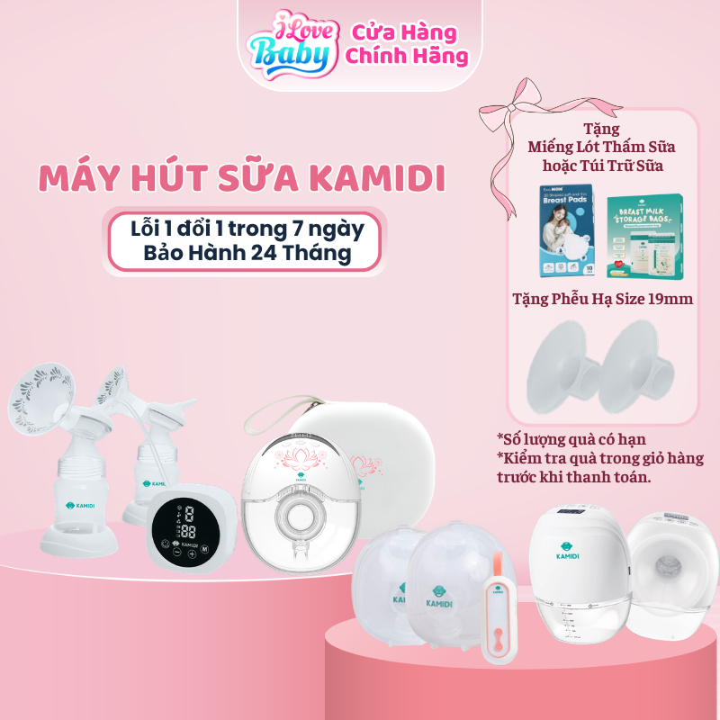Máy Hút Sữa Điện Đôi Kamidi Max - Dung Tích 240ml, Kích Thước 155x150x230mm