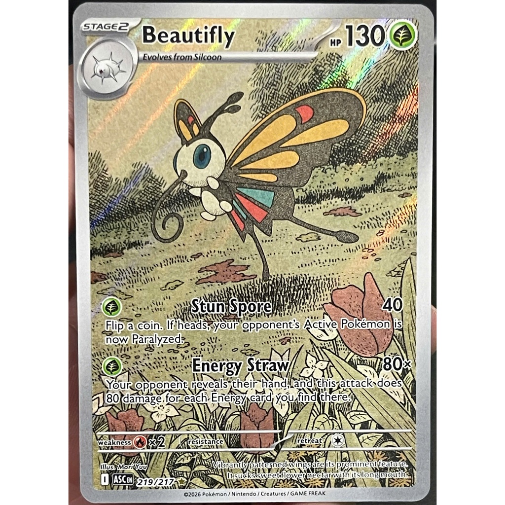 [KW2 Pokemon] [EN] Thẻ Beautifly - 219/217 - Illustration Rare