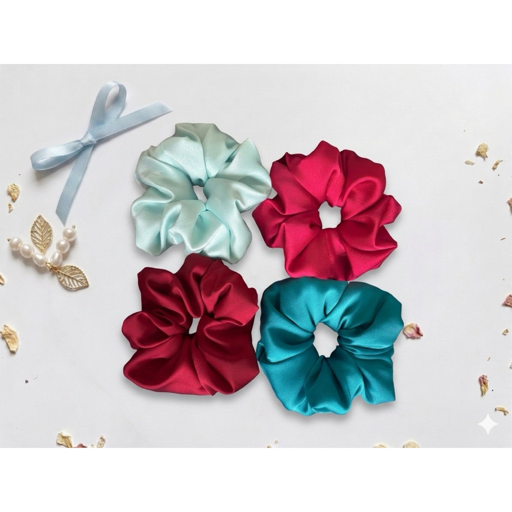 Scrunchies size to, dây buộc tóc size to nàng thơ tinh tế nhẹ nhàng cho các bạn nữ