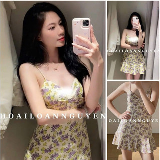 VÁY 2 DÂY LỤA HOA NHÍ ZARA XUẤT