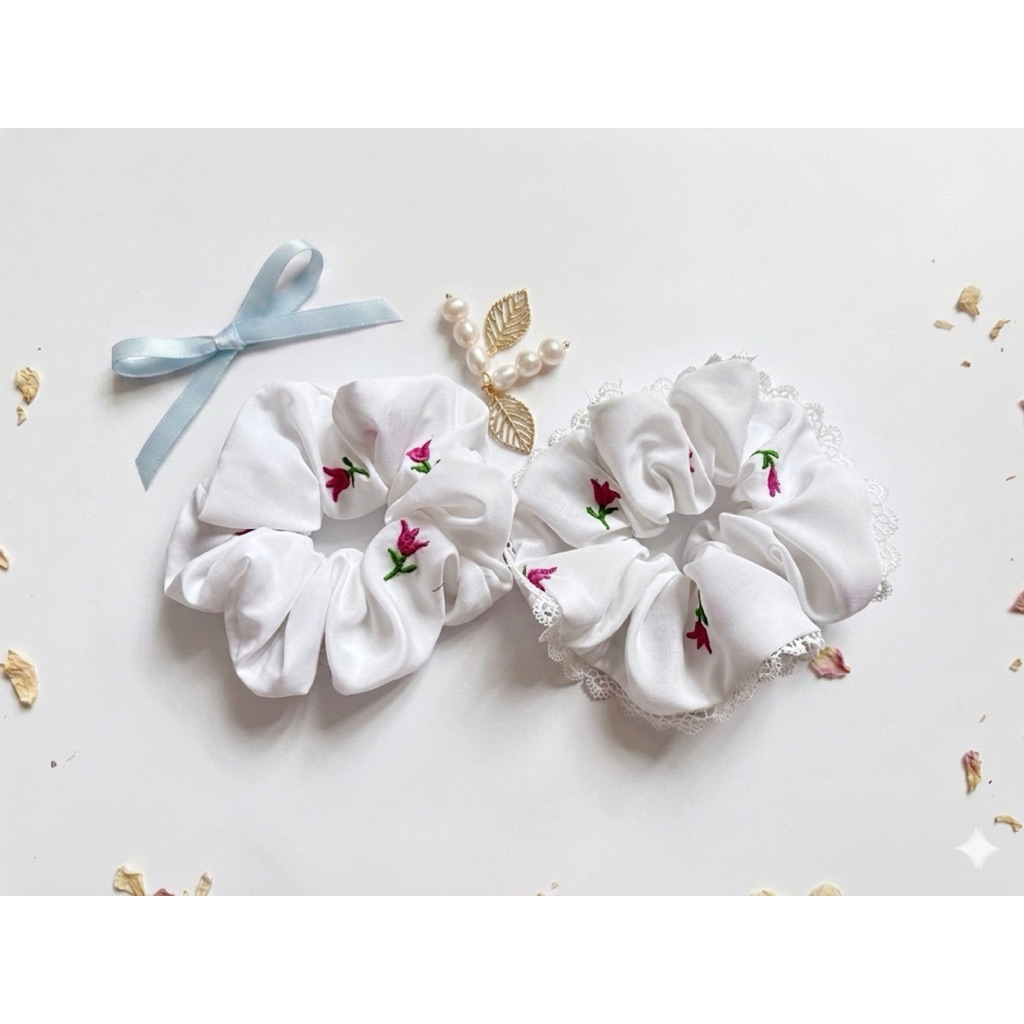 Scrunchies size to, dây buộc tóc size to nàng thơ tinh tế nhẹ nhàng cho các bạn nữ