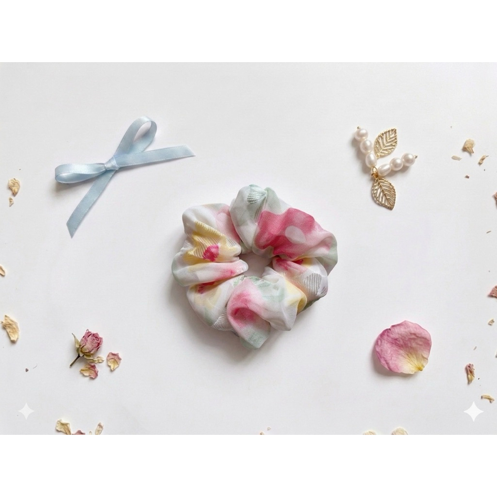 Scrunchies size to, dây buộc tóc size to nàng thơ tinh tế nhẹ nhàng cho các bạn nữ