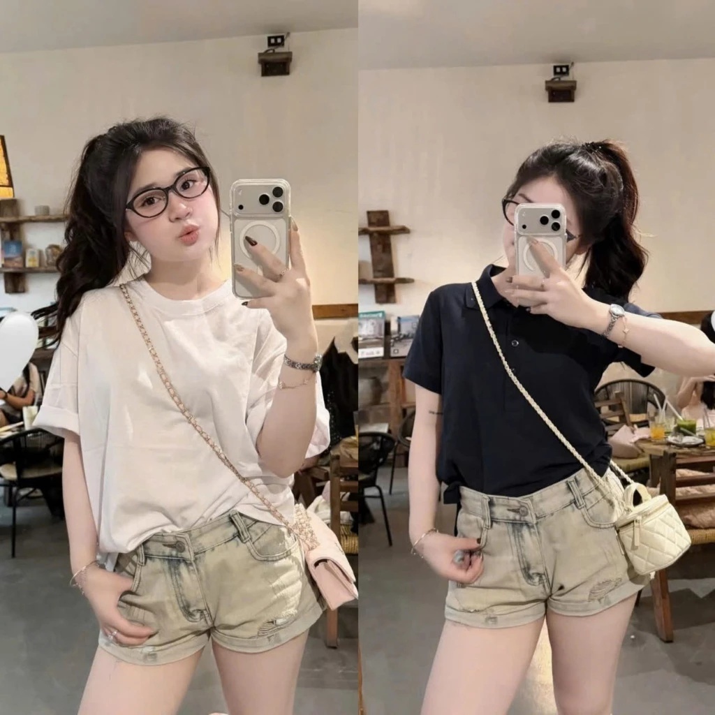 Quần Short Jean Nữ Cạp Cao Form Ôm Tôn Dáng – Quần Đùi Denim Wash Sáng Trẻ Trung Phong Cách Hàn Quốv HH29