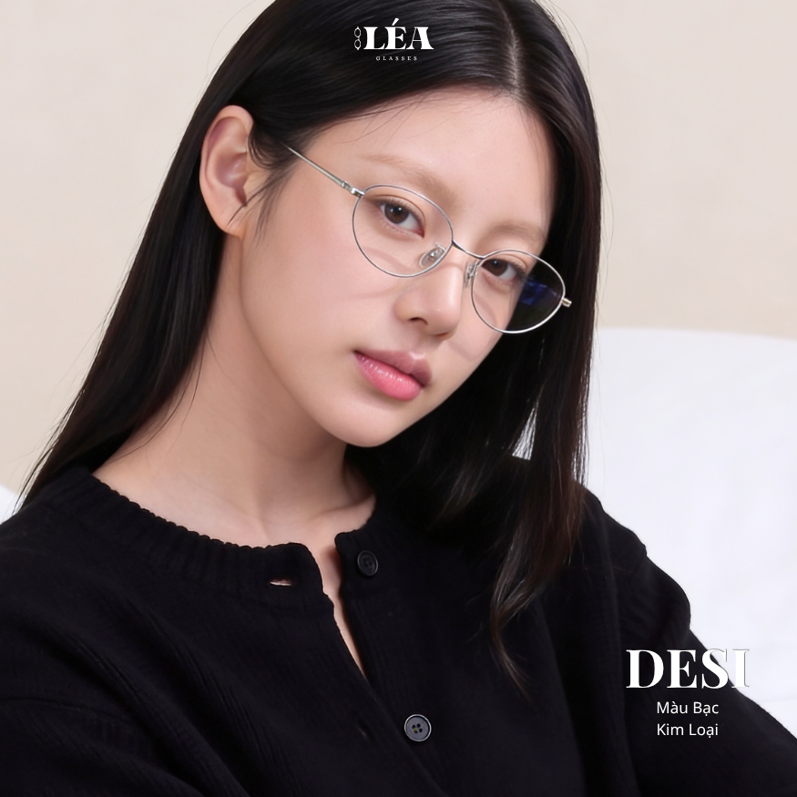 Kính mắt kim loại chuyên lắp cận LÉAGLASSES kính DESI cao cấp Bayonetta Y2K Oval Vintage HOT TREND | BigBuy360 - bigbuy360.vn