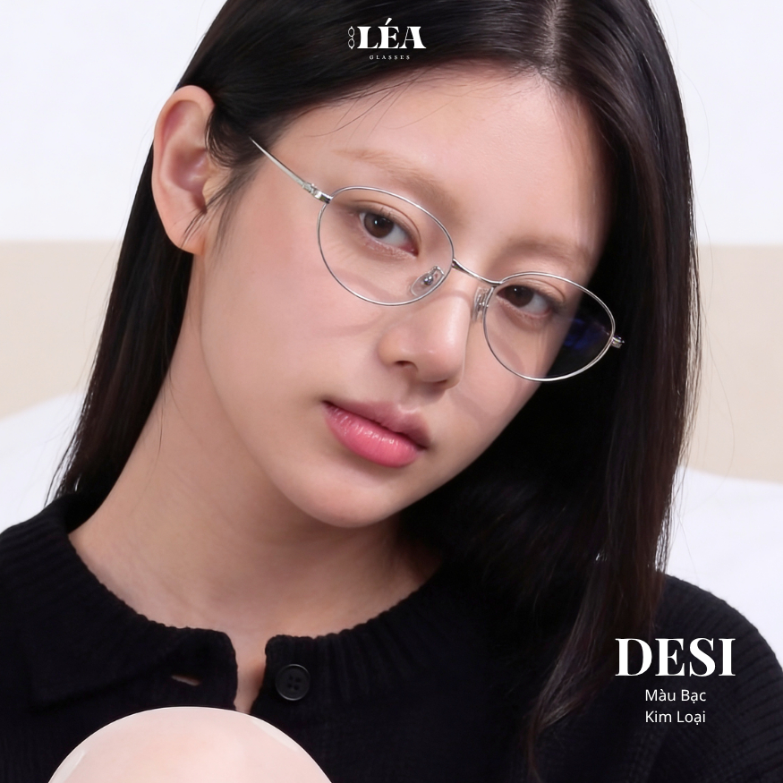 Kính mắt kim loại chuyên lắp cận LÉAGLASSES kính DESI cao cấp Bayonetta Y2K Oval Vintage HOT TREND | BigBuy360 - bigbuy360.vn