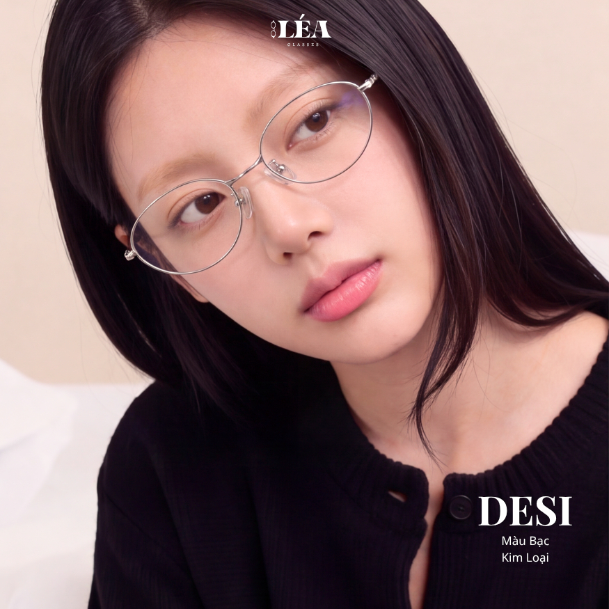Kính mắt kim loại chuyên lắp cận LÉAGLASSES kính DESI cao cấp Bayonetta Y2K Oval Vintage HOT TREND | BigBuy360 - bigbuy360.vn