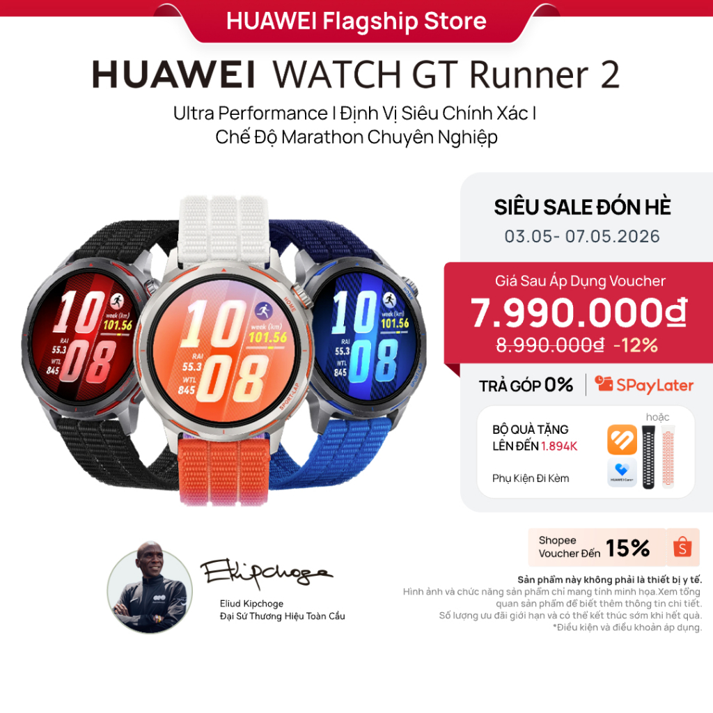 Đồng Hồ Thông Minh HUAWEI WATCH GT Runner 2 | Ultra Performance | Định Vị Siêu Chính Xác | Chế Độ Marathon Chuyên Nghiệp
