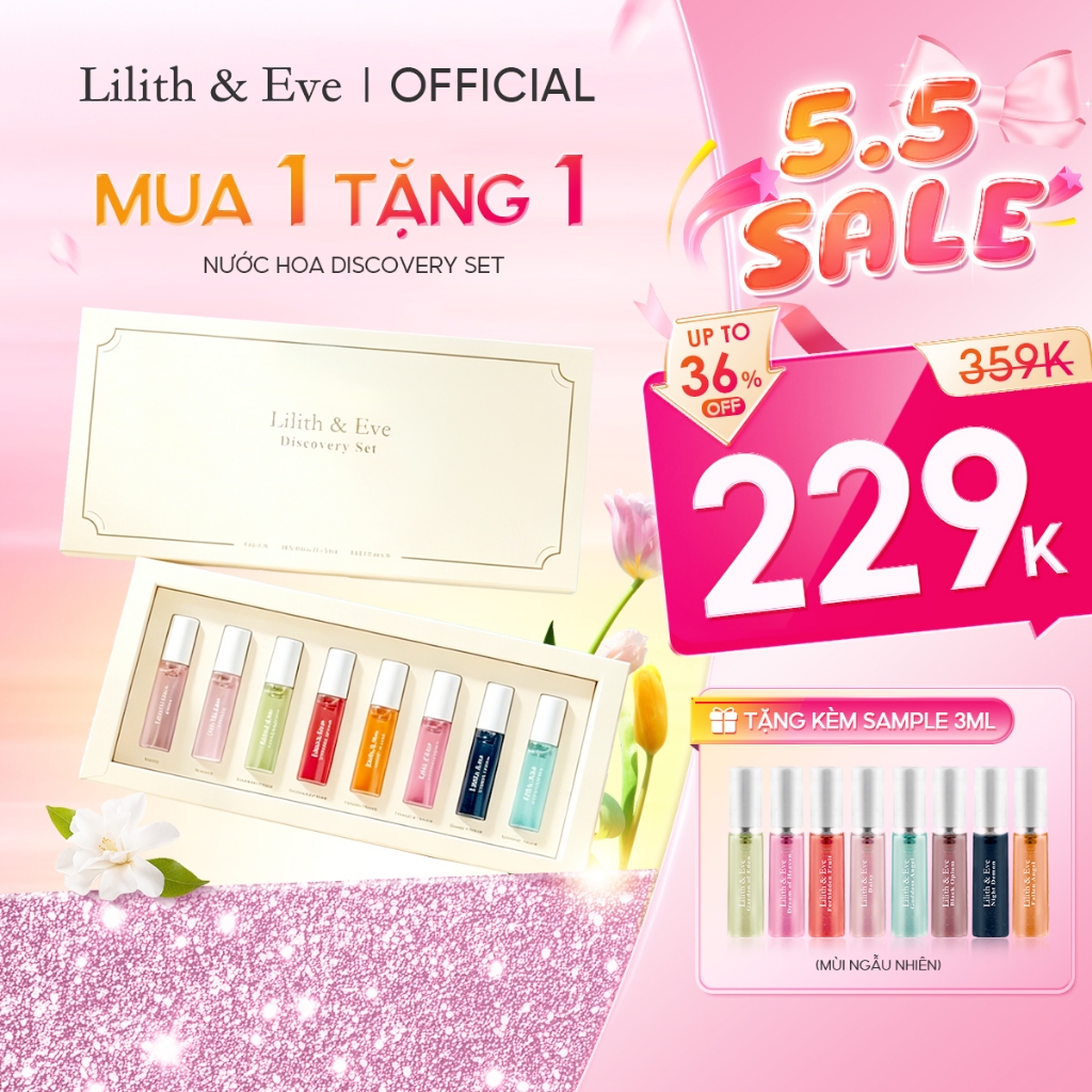 Discovery Set Nước Hoa Mini Lilith and Eve tinh dầu nước hoa lưu hương lâu cho body 3ml