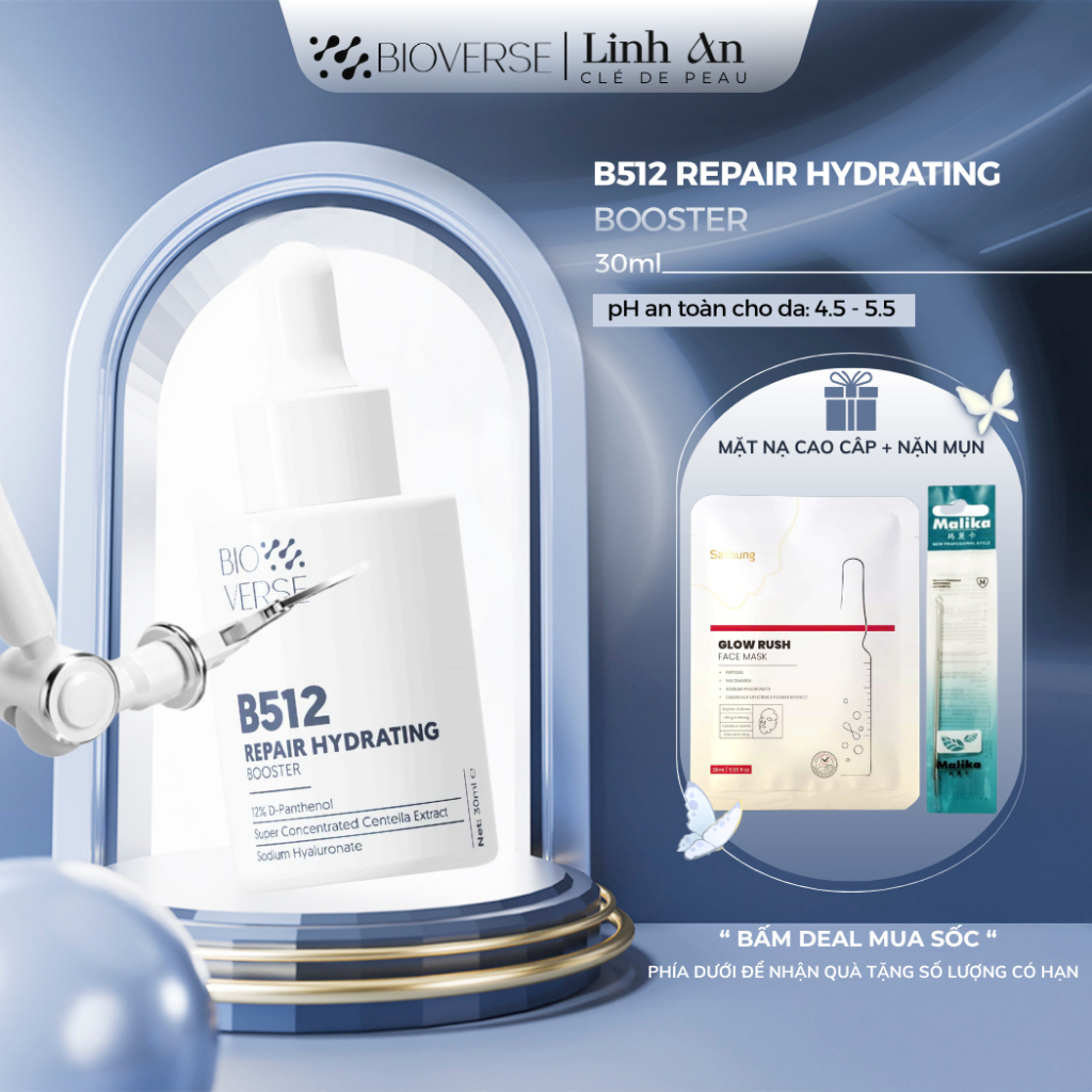 Tinh Chất B5 12% Phục Hồi Da Cấp Ẩm Bioverse B512 Repair Hydrating Booster 30ml