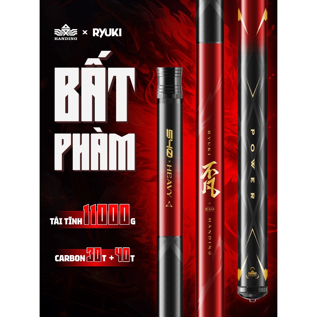 Cần Câu HANDING RYUKI Bất Phàm (Hàng Chính Hãng) - Đồ Câu TK Fishing