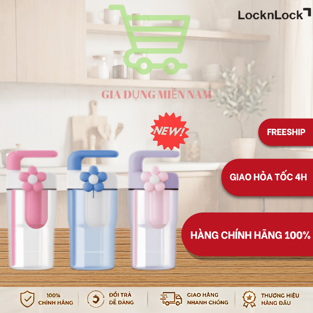 Bình Nước Nhựa LocknLock Handy Infuser ABF916, dung tích 770ml, Có Ống Hút, Tay Cầm - Hàng  Chính Hã