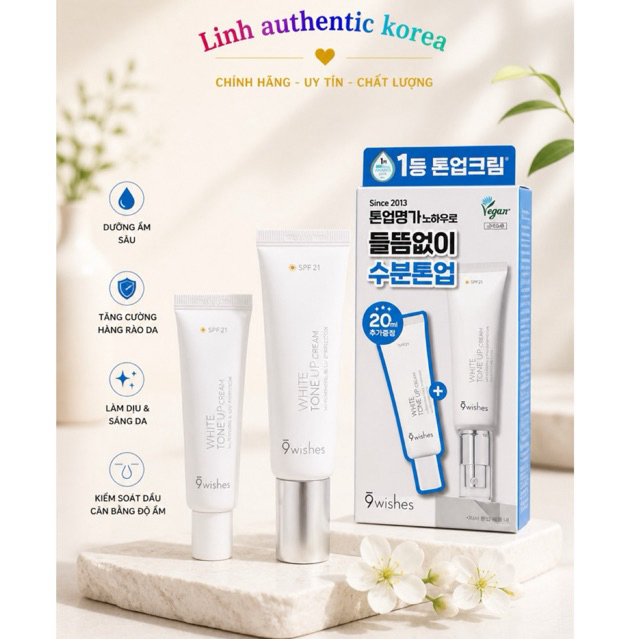 kem dưỡng nâng tone da 9wishes White Tone-Up