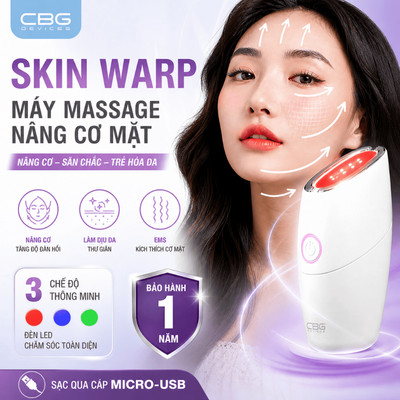 Máy Nâng Cơ Mặt CBG Devices Skin Warp – Công Nghệ EMS + LED, Săn Chắc Trẻ Hóa Da, Giảm Mụn