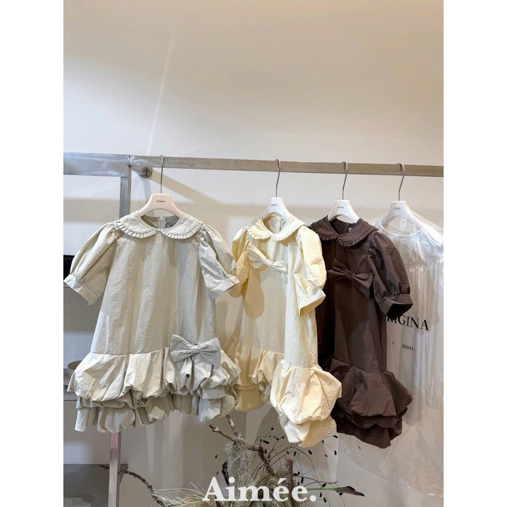 𝐛𝐢𝐣𝐨𝐮.𝐦𝐦/ Babydoll Cổ Sen Nơ Cài Rời
